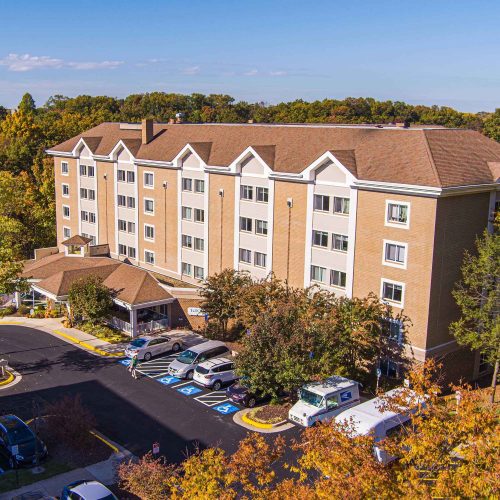 The Tall Oaks building seen from the grounds